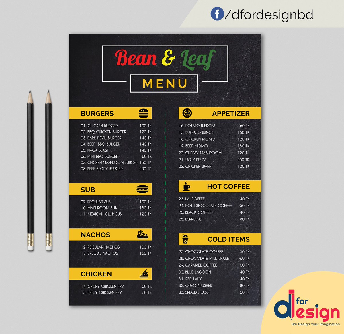 DforDesign1's tweet image. Restaurant Menu Card Design
Clint : Bean &amp;amp; Leaf Restaurant

We will providing you all kinds of graphic design services.
If you need any kinds of graphic design services please contact us.