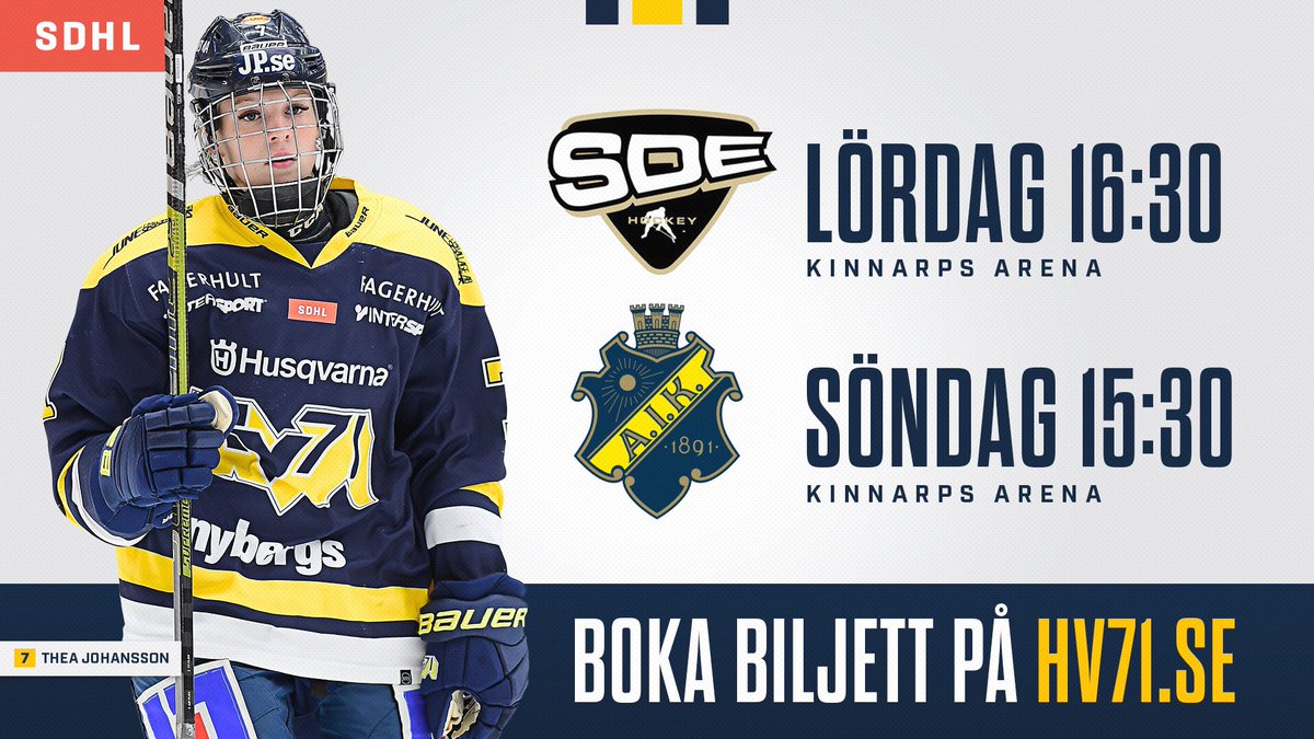 Under uppehållet var Thea Johansson med U18-landslaget för tre matcher mot Finland. Sverige vann 2/3 matcher och Thea vann poängligan i Sverige. Kom och se Thea med flera i helgen när SDE och AIK besöker. Du bokar din biljett på hv71.se #hv71 #hv71dam #sdhl