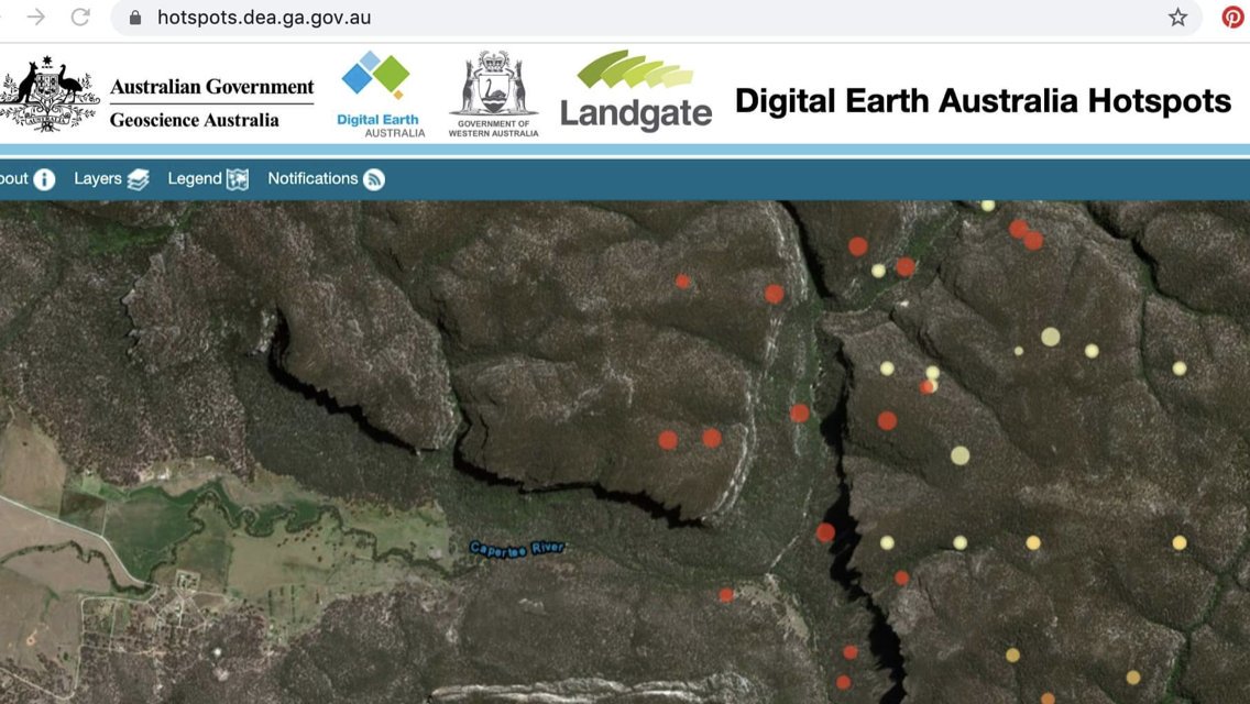 lesleywhite's tweet photo. Really appreciating this #geoscienceaustralia website during these #nswfires knowing what spots are new is critical. Complements #firesnearme very well https://t.co/vnf5RIgibZ