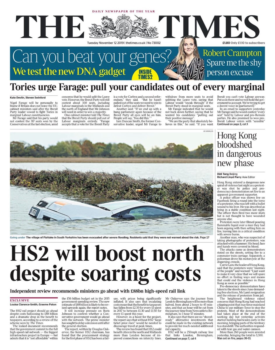 Oh look , what a surprise , the former chairman of #HS2 will recommend in his ‘independent’ report that this disastrous project should go ahead . Maybe £88 billion spent on un-draining and reforesting the northern uplands to alleviate flooding would be more welcome #StopHS2