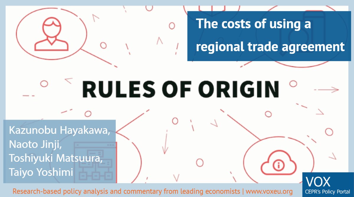 Why don’t all firms use regional trade agreements with lower #tariffs? Firms incur costs to comply with rules of origin. Reducing fixed costs can be more effective & feasible in increasing the use of regional trade agreements than decreasing variable costs ow.ly/twBU50x7RDC