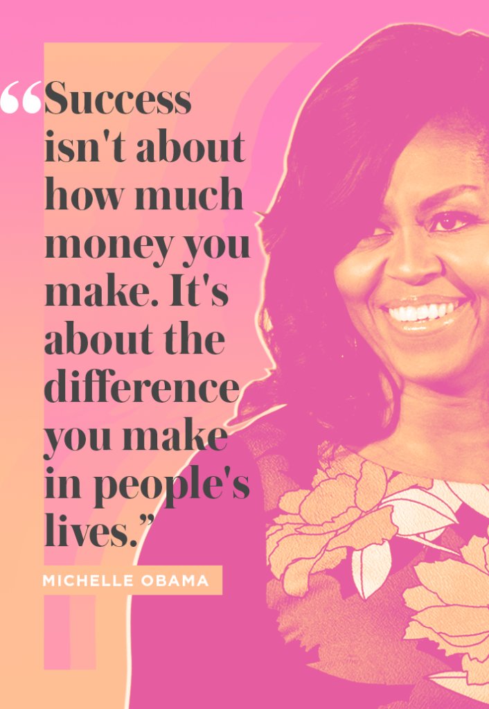 “Success isn’t about how much money you make. It’s about the difference you make in people’s lives”
-Michelle Obama
#QOTD