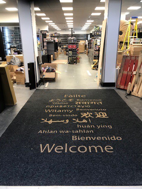 Giving a warm welcome to all their customers from around the world has been achieved at this new comic store in #Glasgow with this wonderful #bespoke mat from [<a href="/GlasgowDFS/">Decorative Flooring Services Glasgow</a>]…. Find out how to order one here jhscarpets.com/logo-mats #retaildesign #Scotland