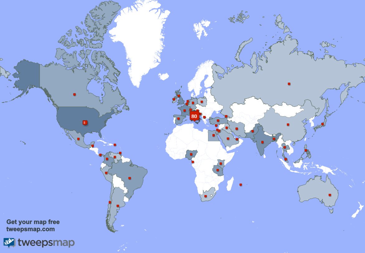 I have 3 new followers from Italy 🇮🇹 last week. See tweepsmap.com/!FoffanoAndrea