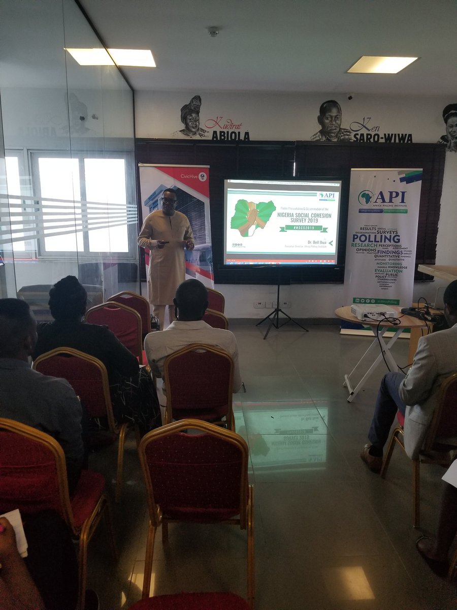CivicHive's tweet photo. This morning we are sharing the results of the #ApiPoll.
45% of Nigerians belive that the country is more divided as it was 4 years ago!
#nscs2019
#ApiPoll https://t.co/bIiiF8Nl1h