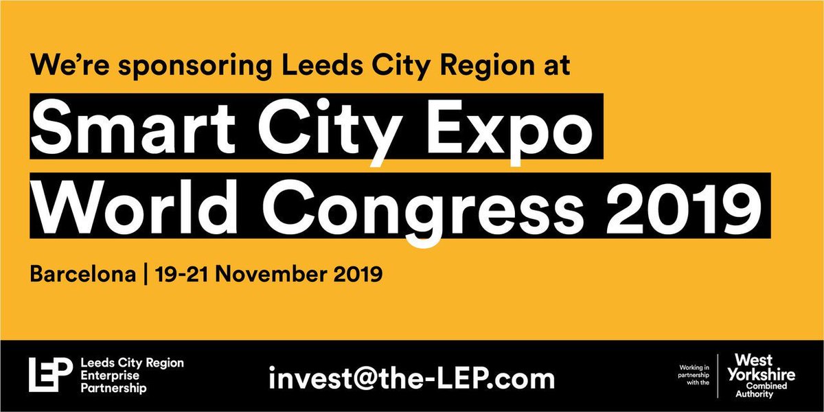 We are proud to support the #LeedsCityRegion presence at #SmartCityExpo. Join us at stand 303.