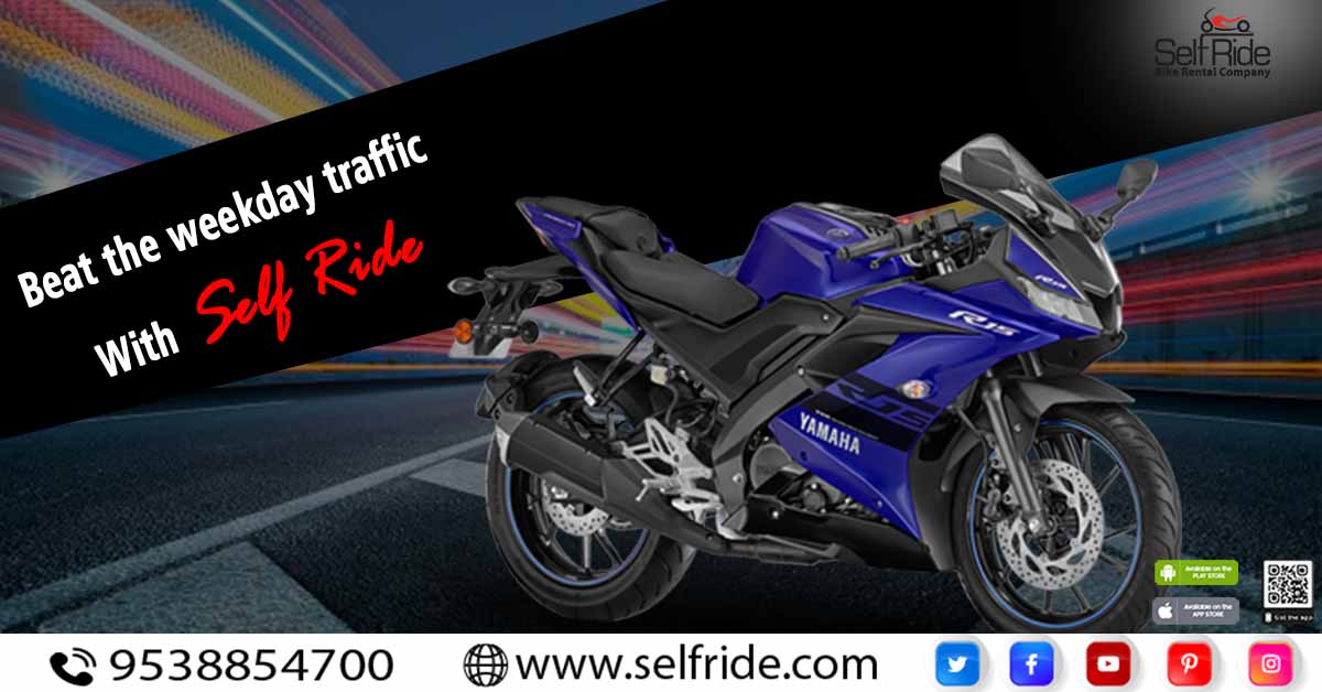 self_ride's tweet photo. Beat the weekday traffic with #SelfRide. Self Ride #BikeRentalsInBangalore where you can rent a bike on daily, weekly and monthly basis. 

Know More about Self Ride: https://t.co/4yPQmsWNxl
You can call us at 9538854700

#BikeRent #RentalBikes #DailyTravel #Bikerental #Bangalore https://t.co/mwnvMRD2ga
