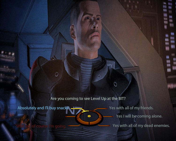 unscriptedplay's tweet image. The #LevelUp cast have been sending in some brilliant memes for the #BigNovember show

Here&apos;s a selection from video game aficionado @TheCeeBeeMan (I am especially a fan of the Mass Effect one)

Book here for the shows this weekend:

improvtheatre.co.uk/calendar/

#memeageddon