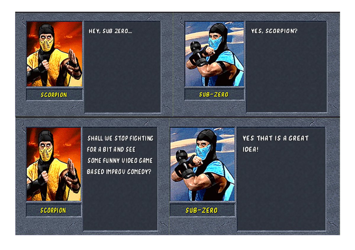 unscriptedplay's tweet image. The #LevelUp cast have been sending in some brilliant memes for the #BigNovember show

Here&apos;s a selection from video game aficionado @TheCeeBeeMan (I am especially a fan of the Mass Effect one)

Book here for the shows this weekend:

improvtheatre.co.uk/calendar/

#memeageddon