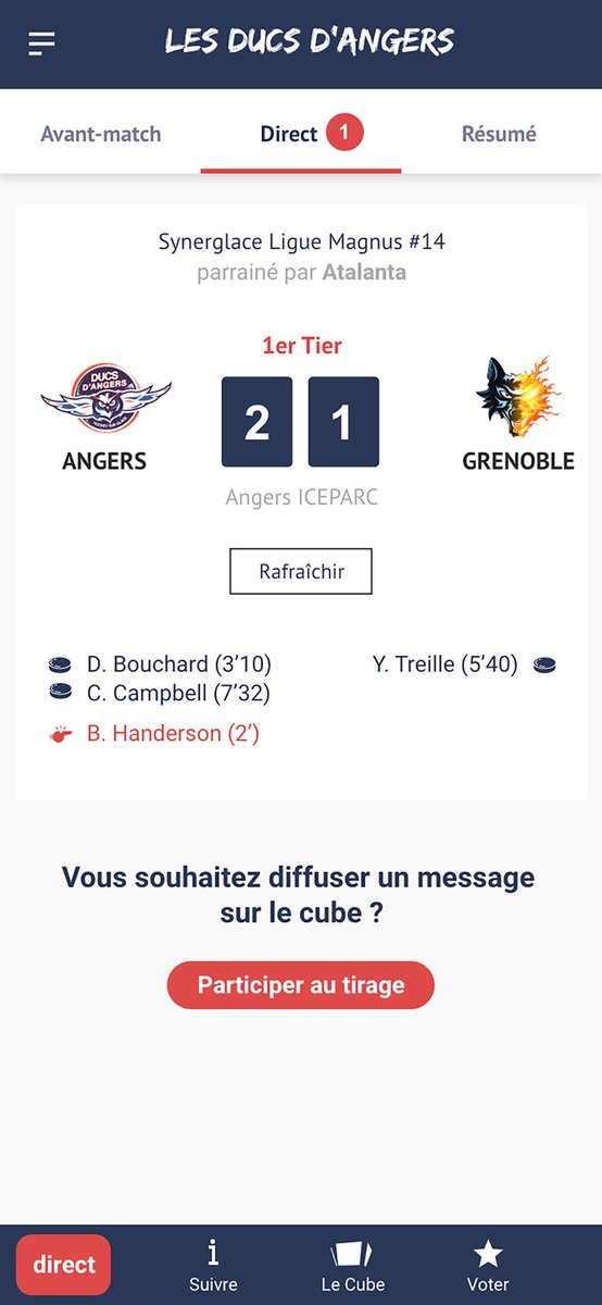 📱 | Application 

Disponible sur App Store et sur Play Store, l'application des Ducs est prête 🤩 Suivez le match en live ⚡️

#GoDucsGo #SportAngers #SLMHockey #LaDalleAngevine