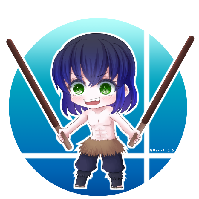 りょうき✿さんがTwitterに投稿した嘴平伊之助(鬼滅の刃)のイラスト。