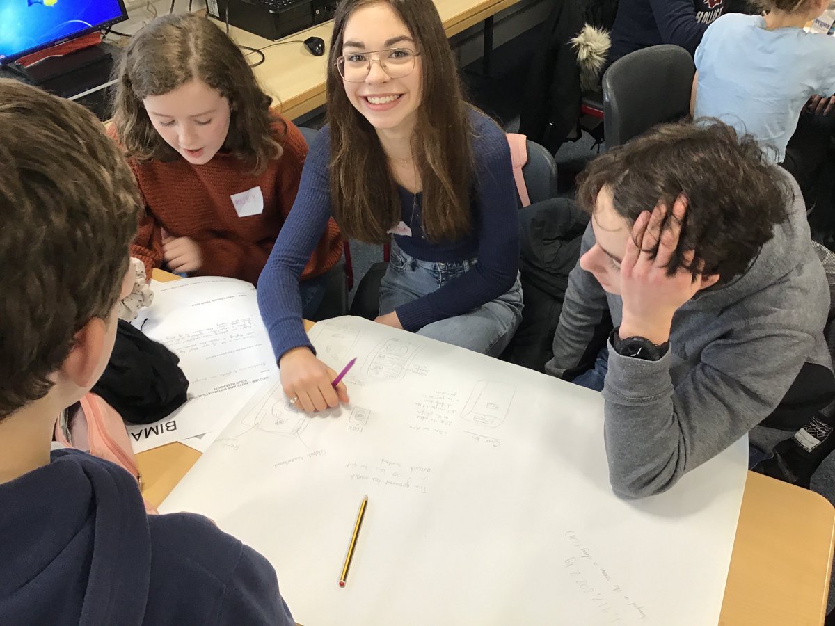 HyndBusComp's tweet image. #BIMADigitalDay Our young people finalising their research before getting into the details of their ideas! Looking forward to some great presentations later!