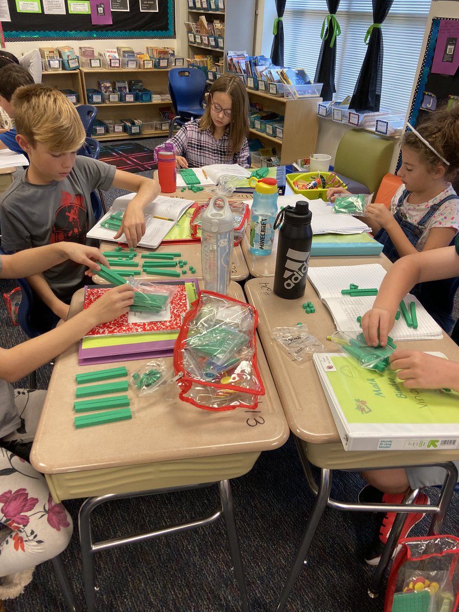 Using base ten blocks to model arrays for multi-digit multiplication!