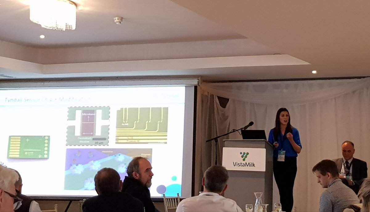 @niamh_creedon  discussing the development of animal health diagnostic sensors at the #vistamilk conference #digitalisingdairy @TyndallInstitut @MCCI_ie