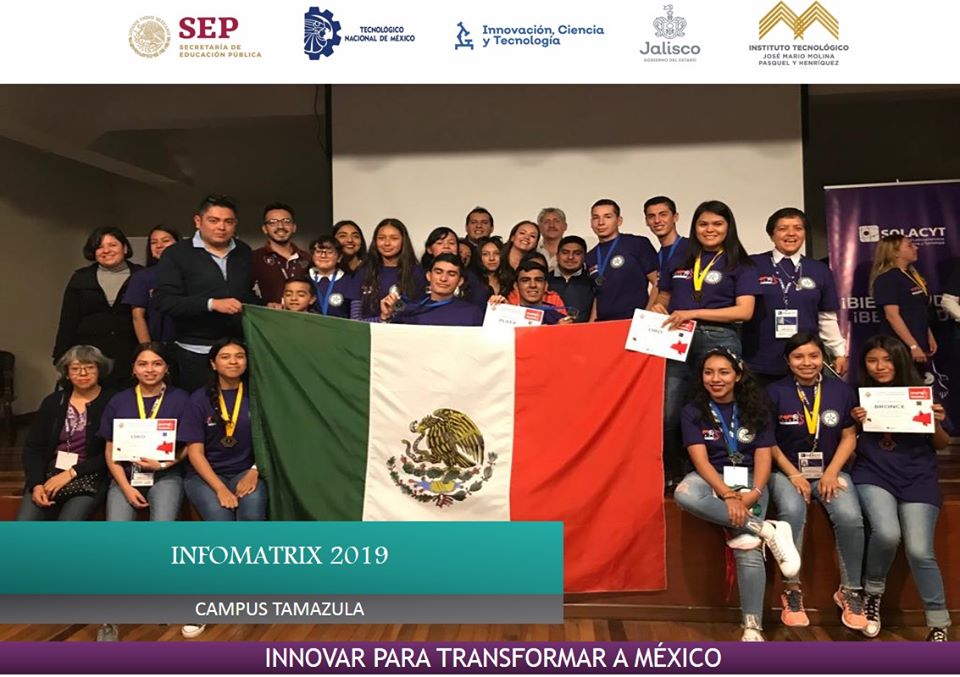OficialTecSJ's tweet image. #ComunidadTecMM lfelicita a nuestros estudiantes del #TecMMTamazula  por haber obtenido el reconocimiento “PLATA”, en el XIV Concurso latinoamericano de proyectos de ciencia, tecnología y emprendimiento (INFOMATRIX 2019), con sede en Sudamérica Colombia.