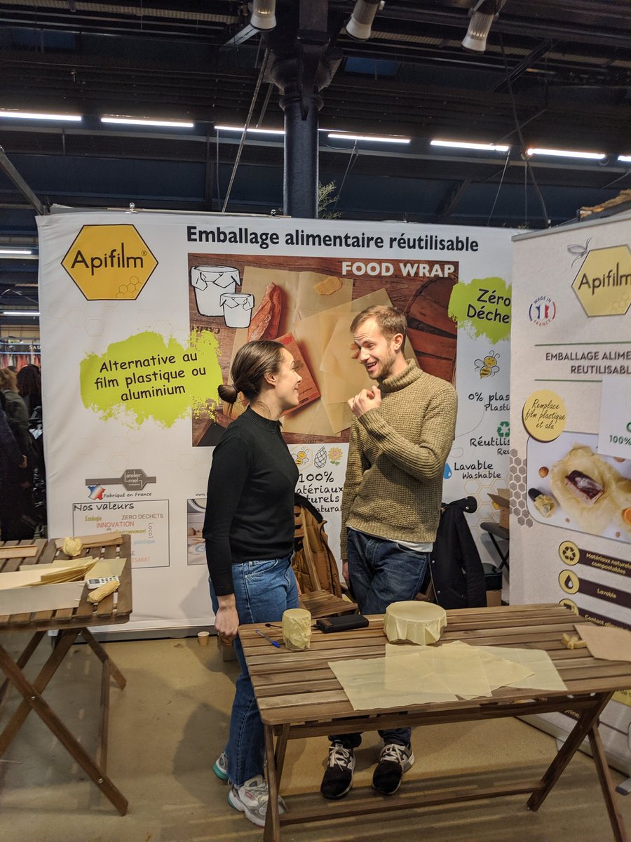 De la #ciredabeille et un grand coeur : <a href="/apifilm/">Apifilm</a> présent sur 2 salons a été d'une belle vigueur et a su captiver sans s'arrêter avec son #emballage #reutillisable 🤗 ! #zerodechet #noplastique #madeinfrance <a href="/SalonMarjolaine/">SalonMarjolaine</a> <a href="/MIF_Expo/">MIF Expo - Le Salon du Made in France</a>