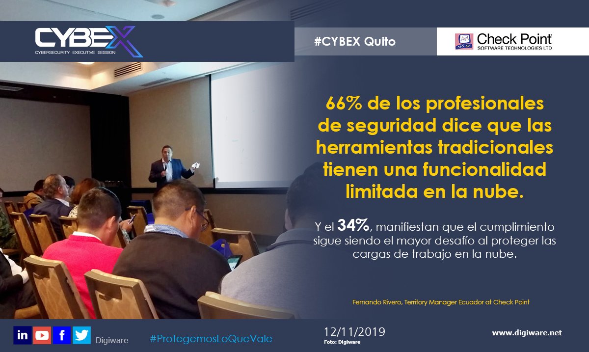 digisoc_mdr's tweet photo. #CYBEX Quito #Ecuador | Cuando se trata de asegurar su infraestructura en la nube, asegúrese de contar con todos los datos. @CheckPointLatAm | #ciberseguridad #Digiware https://t.co/xI9kNBq4Ib
