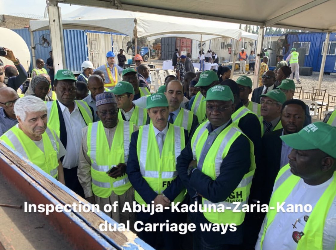 EngrAbkrD_Aliyu's tweet photo. Myself, alongside the Hon. Minister of Works and Housing, Mr. @tundefashola, SAN during an Inspection tour of the ongoing Expansion of Abuja – Kaduna – Zaria – Kano Road, Section I (Abuja – Kaduna) on Tuesday, 12th November, 2019. https://t.co/ssMPrQDYYz