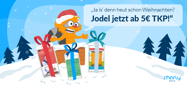 Christmas came early! Für Alle Werbetreibenden, die einen alternativen Kanal für Studentenmarketing suchen, haben wir tolle Nachrichten: In Zusammenarbeit mit <a href="/jodelapp/">Jodel - Hyperlocal Community</a> senken wir bis Ende des Jahres die Preise! Mehr Infos gibt es hier: charly.link/jodelprices