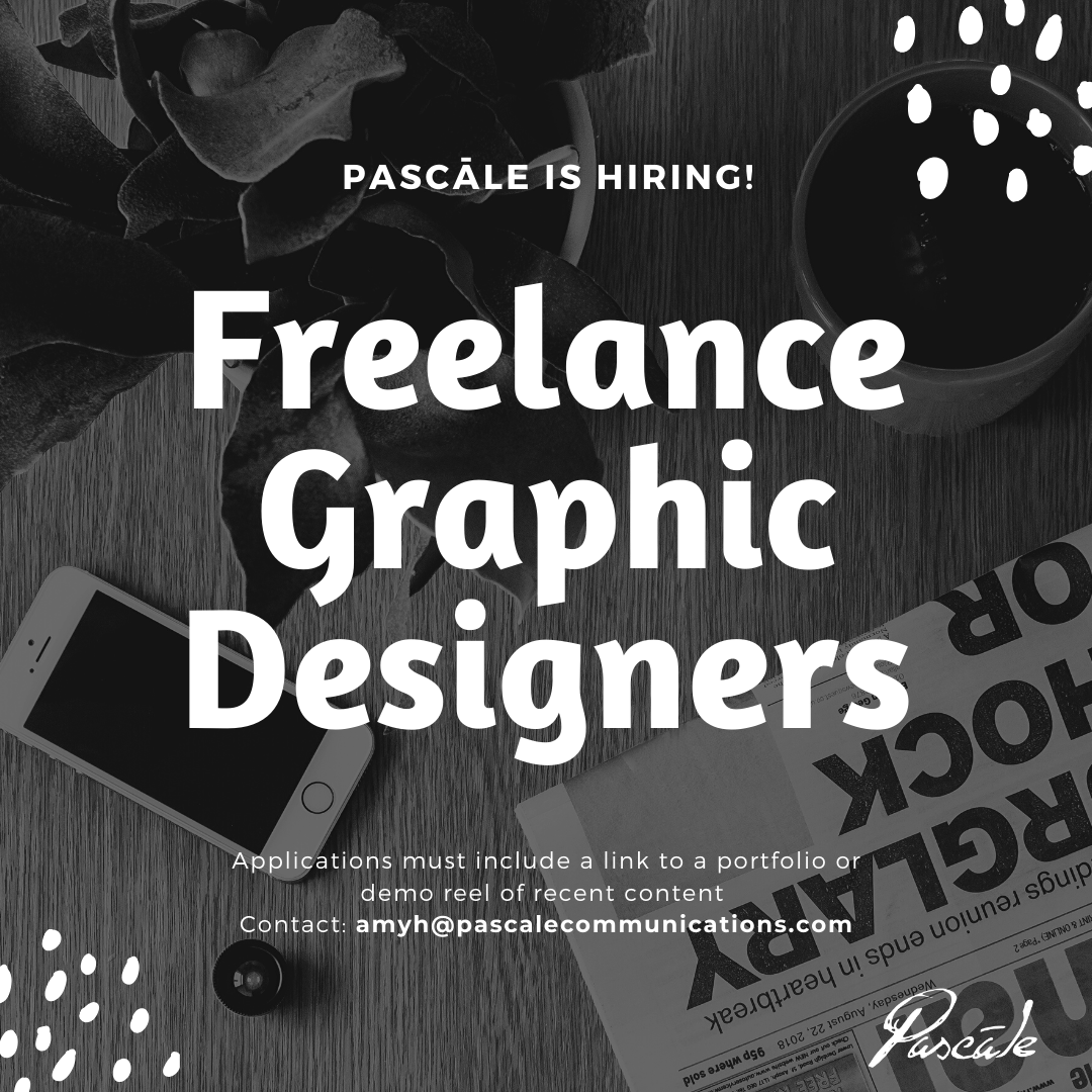 PascaleCom's tweet photo. We are hiring! We’re looking for someone with a fresh perspective who is social media savvy and understands how to engage an audience in a loud digital world. See the full job descriptions and apply here: https://t.co/YNR6zoj7MT
#GraphicDesign #VirtuallyAwesome #responsiveAF https://t.co/aLCHXZhDy0