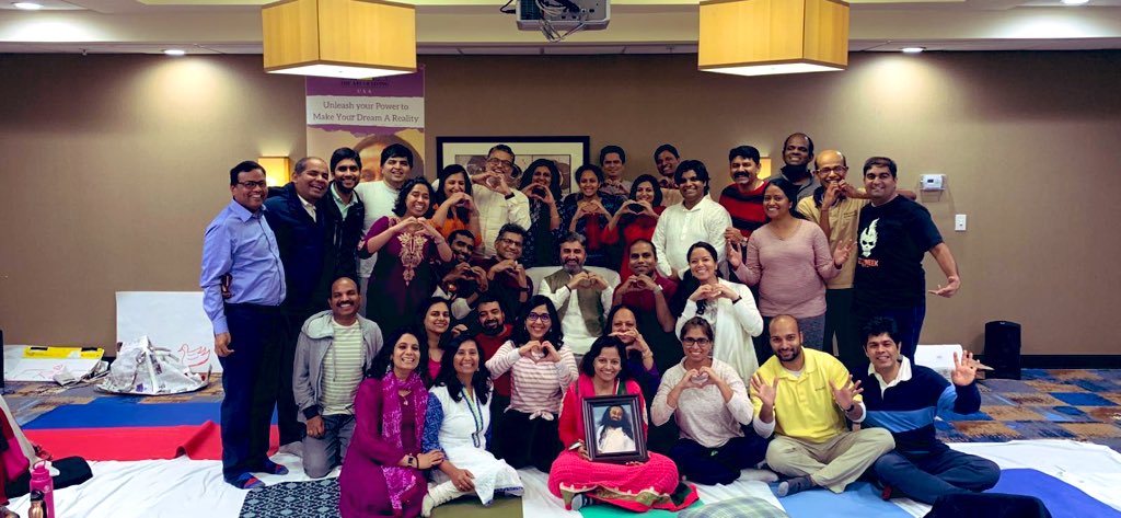DarshakHathi's tweet photo. Service is your nature. Break your barriers to be dynamic for yourself &amp; society. 35 youth leaders in Raleigh DSN program of @ArtofLiving. One more milestone in USA. https://t.co/nxcxlVtEmH