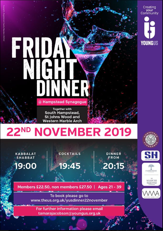 HampsteadShul's tweet photo. Hampstead shul, together with @sh_synagogue, St John's Wood Synagogue and Westernm Marble Arch Synagogue are running a @Young__US  Friday night #Shabbat dinner - on 22 November!  

Find more details and buy tickets here: 

https://t.co/t9NBgBVEVI https://t.co/lN0ibgth5h