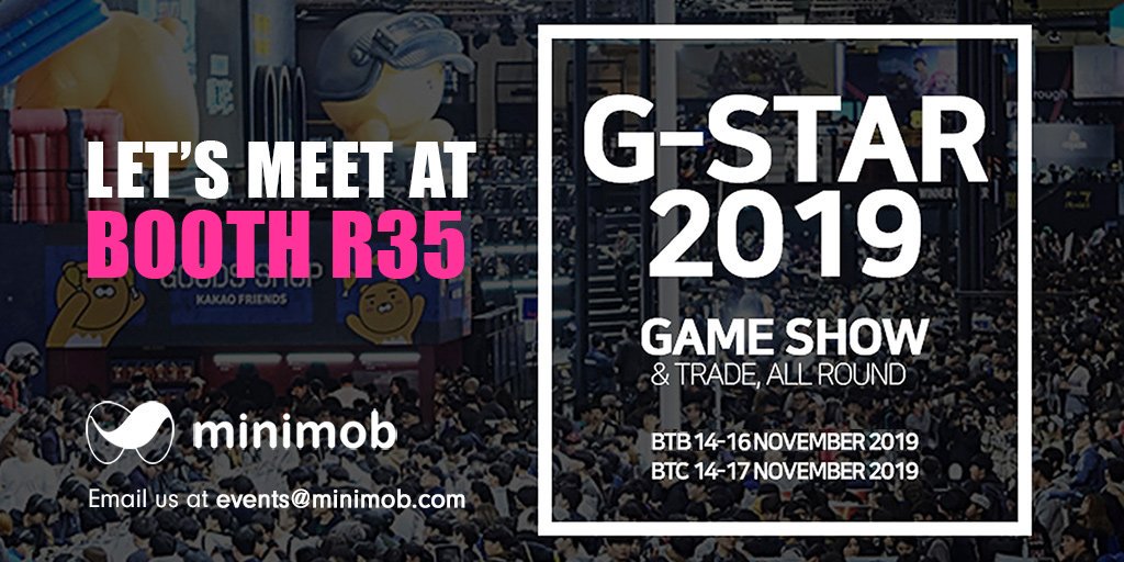 Minimob will exhibit at <a href="/gstar_official_/">G-STAR.gameshow.official</a>  , the annual trade show for the computer and video games industry on the 14th – 16th of November in BEXCO.

#gstar #busan #exhibit #minimobglobal #minimobexhibits #gameshow #gstar19