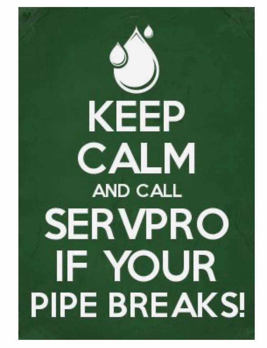 In the event a pipe bursts in your business or residence, call SERVPRO of McKinney at 469-714-4955 and highly trained staff will take great care of you. Stay warm! #servpromckinney #weareheretohelp #winter #mckinneytx #waterdamage #restoration