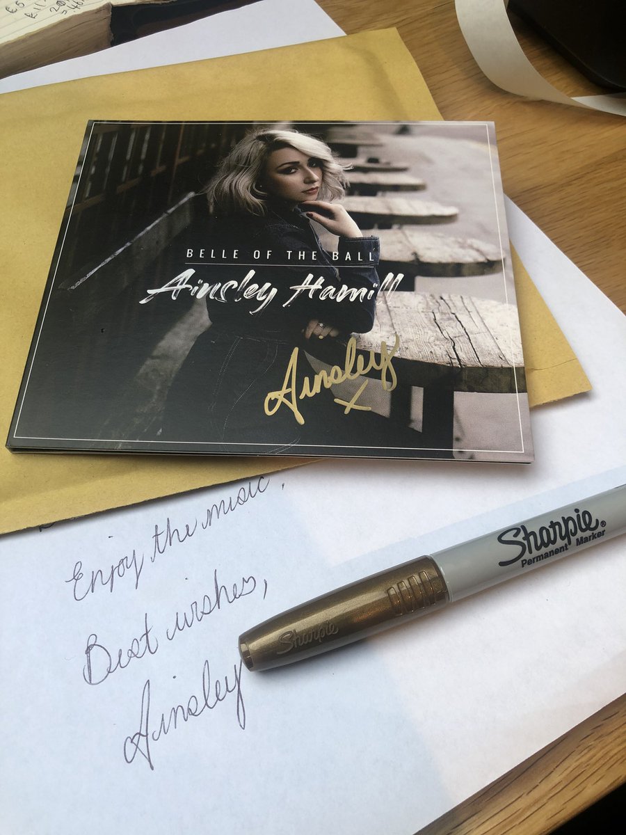 AinsleyHamill's tweet photo. Order Belle of the Ball EP now 
Shipping Worldwide
All purchases from https://t.co/Ob48VLpXAH (link in bio) made before Christmas will be signed with my very shiny gold sharpie.@V Christmasy 🎄    
#newrelease #singer #singersongwriter #newmusic #christmasgift #christmasgiftidea https://t.co/DwiJCG37Cn