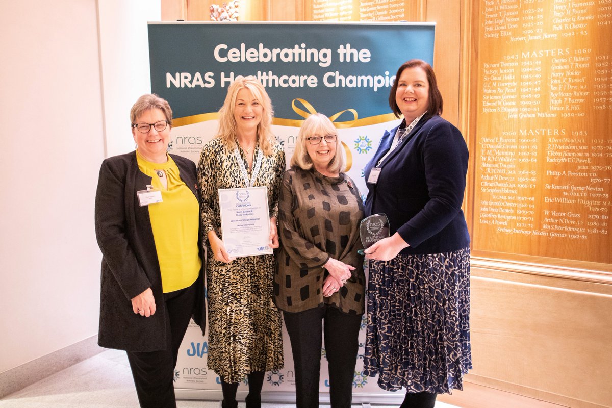 BetsiCadwaladr's tweet photo. 🎉🎉Congratulations to our Rheumatology Nurse Specialists Ruth Glynn and Stacy Ackerley who received the Healthcare Champions Award for Wales from The National Rheumatoid Arthritis Society. 

1/2 https://t.co/KyvRAbIT6P