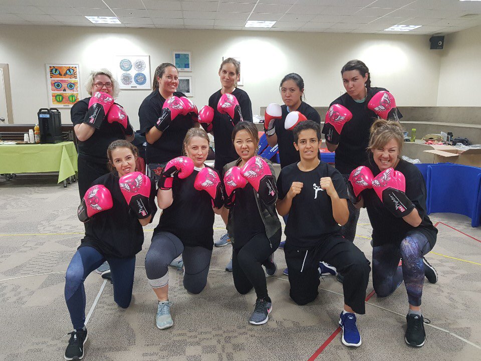 JillZappia's tweet photo. #sfs1912 women are training with @SheFighter this week to become Pink and Silver Level trainers. Thanks for inspiring, empowering and teaching us, @Lina_khalifeh!  Lina will be at @KORCOSIEC this weekend leading self defense sessions. https://t.co/3rlt4MUgnh