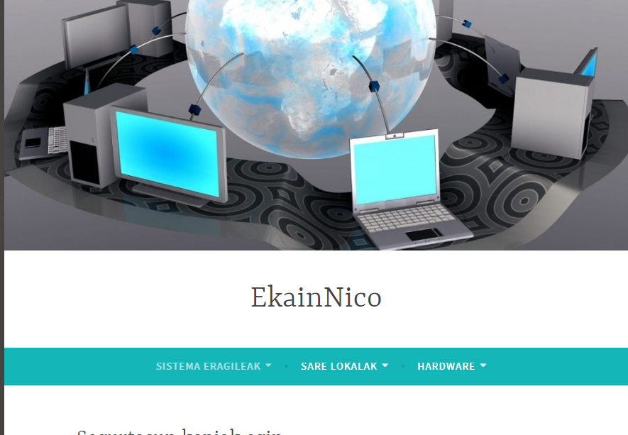 ekain12134's tweet photo. Gaur @nniko_10 rekin gure web orrialdea sortzen egon gara Wordpressen.
#informatikaTLHI #1is3bulegoteknikoa1920 https://t.co/XwAUaORyyn