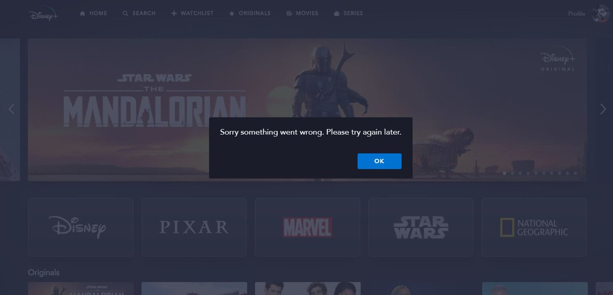 I'm hitting an error screen on  #DisneyPlus a little more than I hoped...