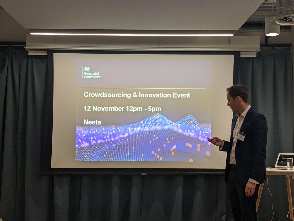 We are delighted to be at the Crowdsourcing &amp; Innovation Event by <a href="/GeospatialC/">Geospatial Commission</a> today!