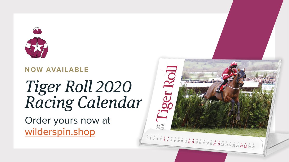 wilderspin's tweet photo. Tiger Roll 2020 Racing Calendar! 📅

Now available at https://t.co/9vetFHE60H

👉 A5 Desktop Size
👉 Full 2020 GB Racing Fixtures
👉 Perfect gift for Tiger Roll fans!

£14.99 with FREE Delivery! https://t.co/SB6aCrOWUG