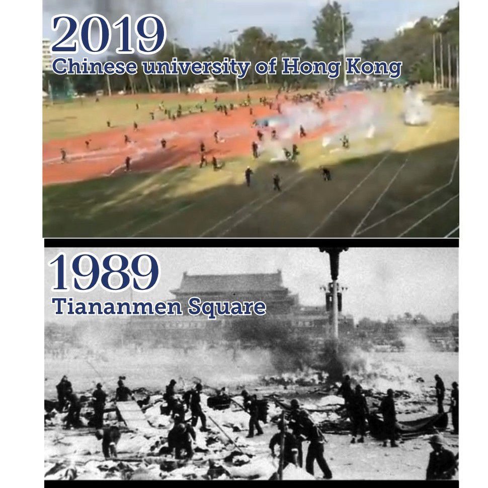 Michael24934331's tweet photo. A photo counts for thousand words
History is always repeating itself 
#chinazi 
#HongKongPoliceTerrorism 
#June4TiananmenSquare 
#StandwithHK 
#HongKongPoliceState 
Please save us @hrw @SolomonYue @SenRubioPress https://t.co/EfdJsnrm9C