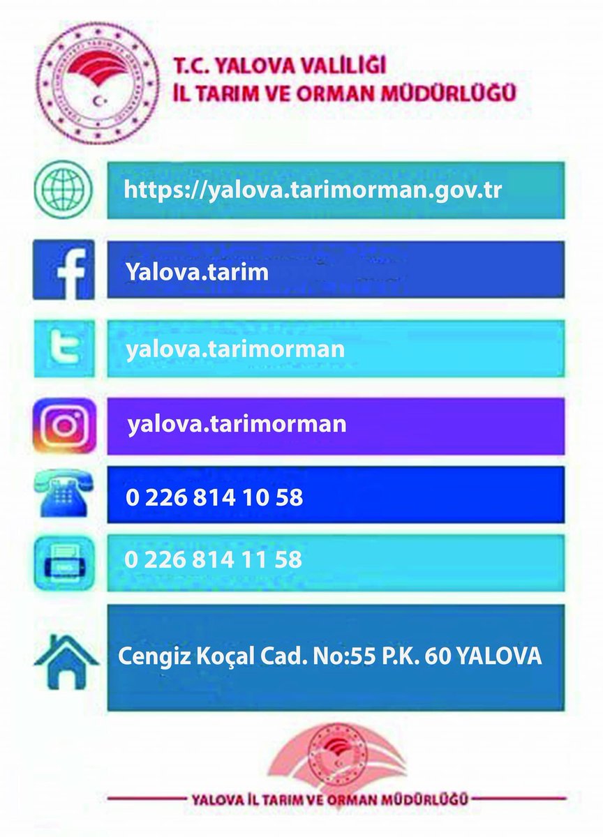 7’den 70’e toplumun tüm kesimlerini yakından ilgilendiren ilimiz genelindeki  tarımla ilgili çalışmalarımızdan haberdar olmak için sosyal medya hesaplarımızı takip edebilirsiniz.