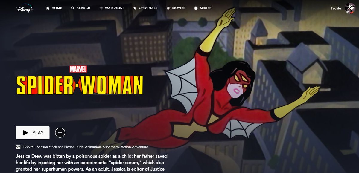 Big surprise?  #DisneyPlus has "Spider-Woman," the 1979 animated series you probably didn't know existed.