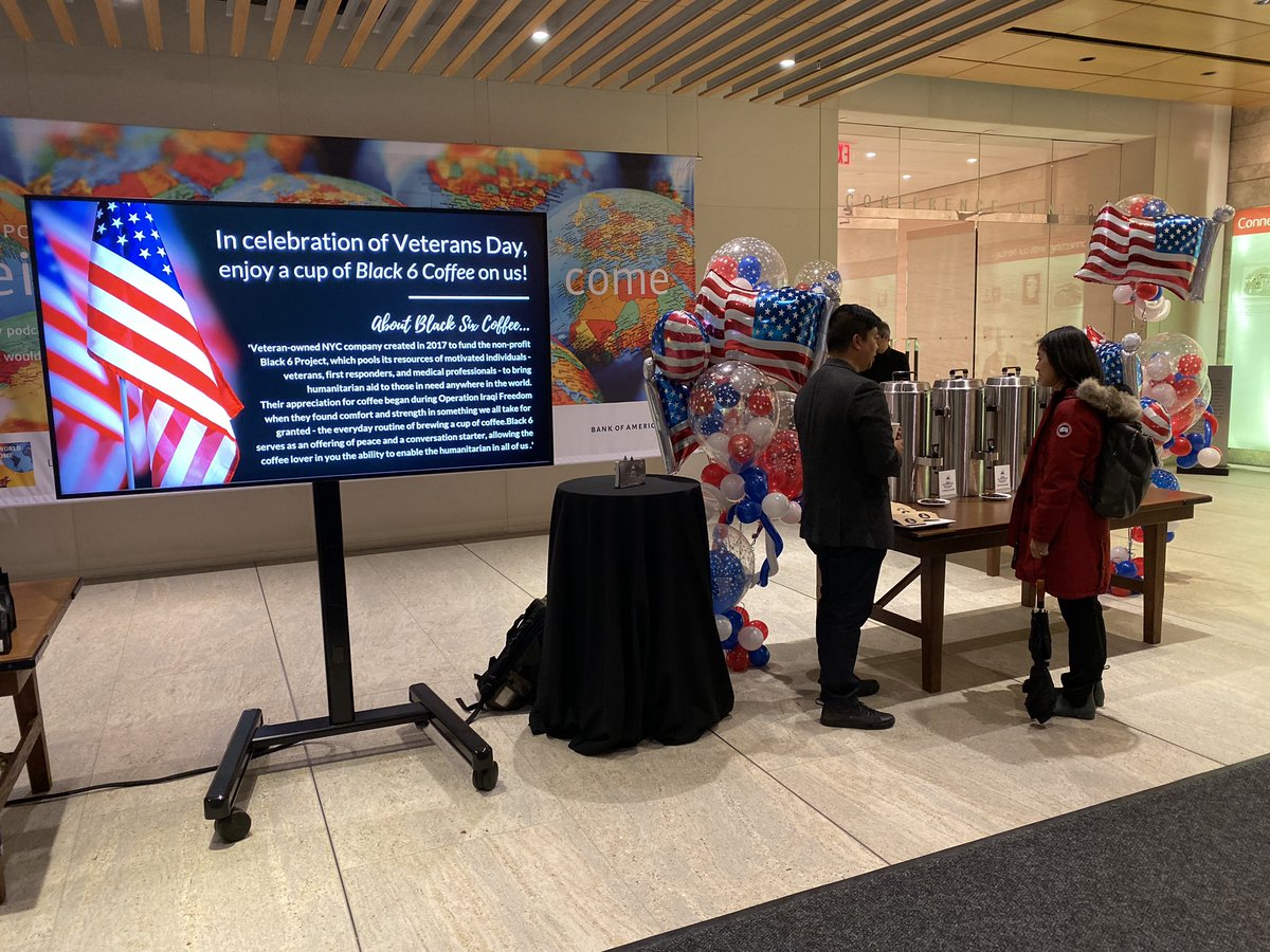 Honored to have <a href="/black6coffee/">@Black6Coffee</a> at <a href="/BankofAmerica/">Bank of America</a> today. Great mission and great coffee!