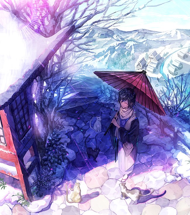 「青大好き
#これを見た人は青色の画像を貼れ 」|村カルキ/商業画集＆個展＆新作技法書発売👹🌙🍙🎋🍘🍵のイラスト