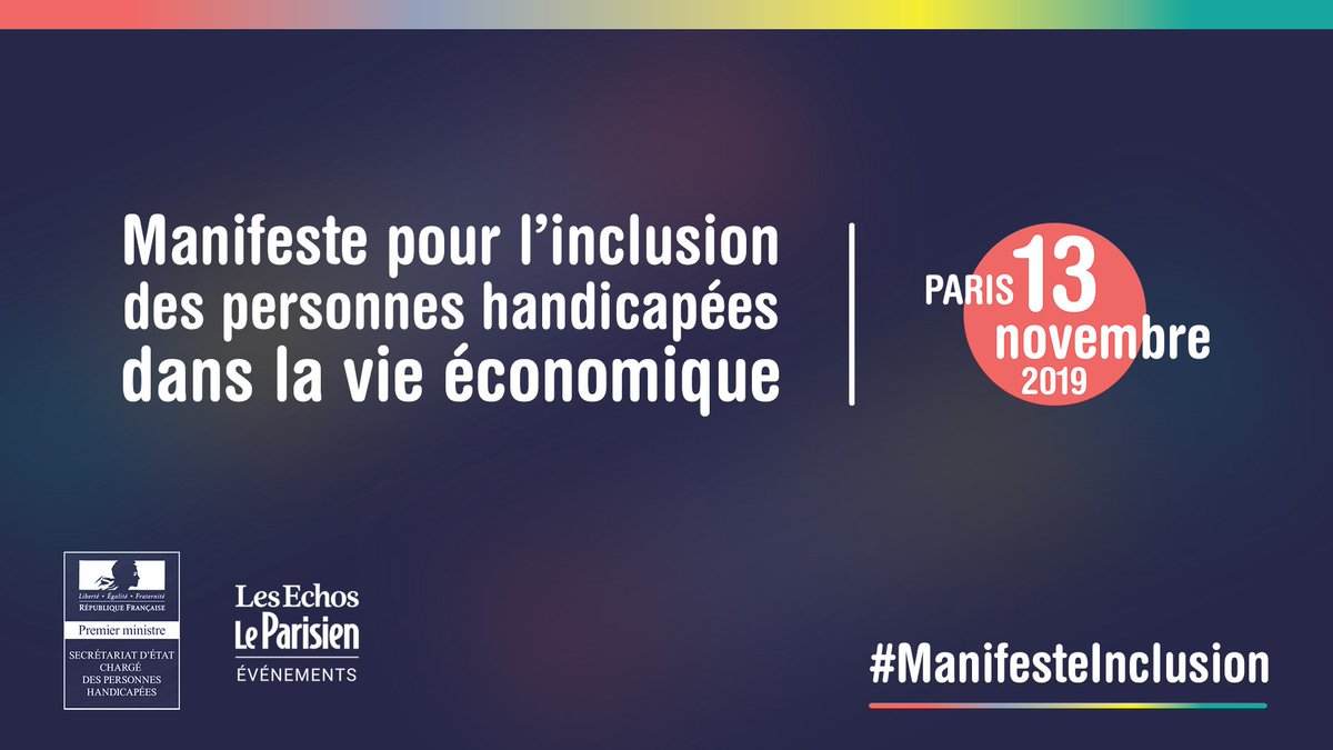 📢 Demain, au siège du Groupe <a href="/Echos_Parisien/">Les Echos-Le Parisien Communication</a>, une centaine d'entreprises s'engageront en signant un Manifeste pour l'inclusion des personnes handicapées dans la vie économique
#ManifesteInclusion #Handicap <a href="/EchosParisien_E/">Les Echos Le Parisien Événements</a>