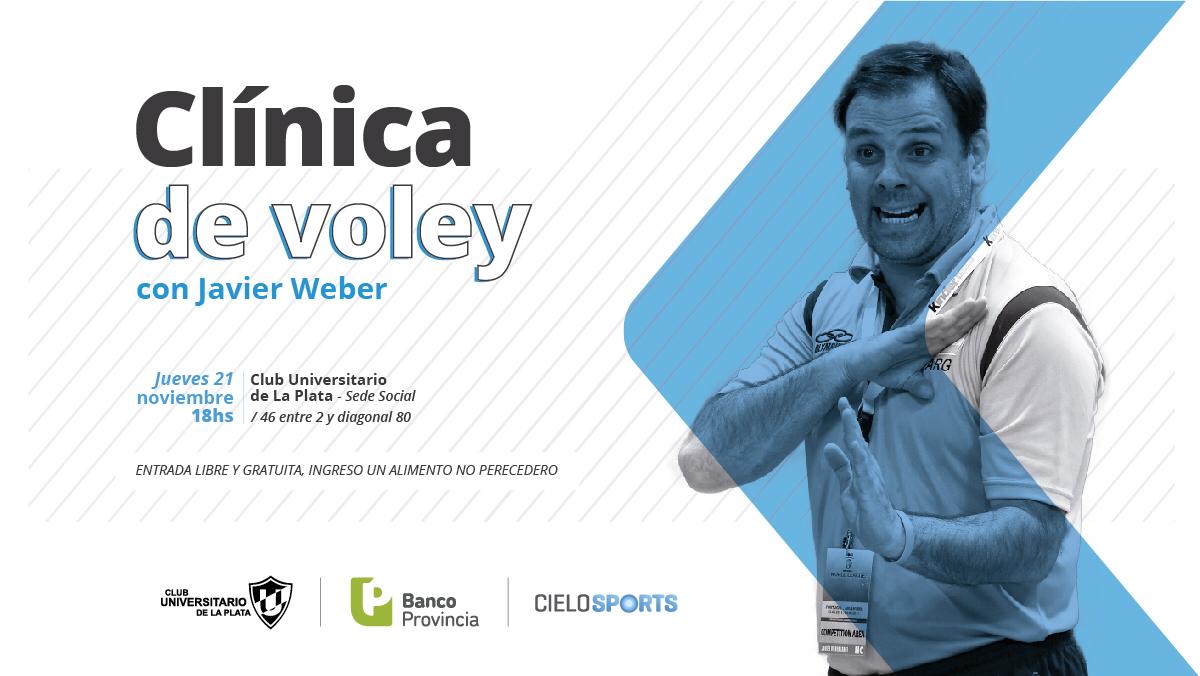 📣El jueves 21 a las 18 hs en #SedeSocial el gran #JavierWeber 🇦🇷🥉-jugador del seleccionado nacional, medallista olímpico- brindará una clínica de vóley 🏐.
Organiza <a href="/cielosports/">Cielosports</a> con el apoyo de <a href="/banco_provincia/">Banco Provincia</a>.
¡Te esperamos!