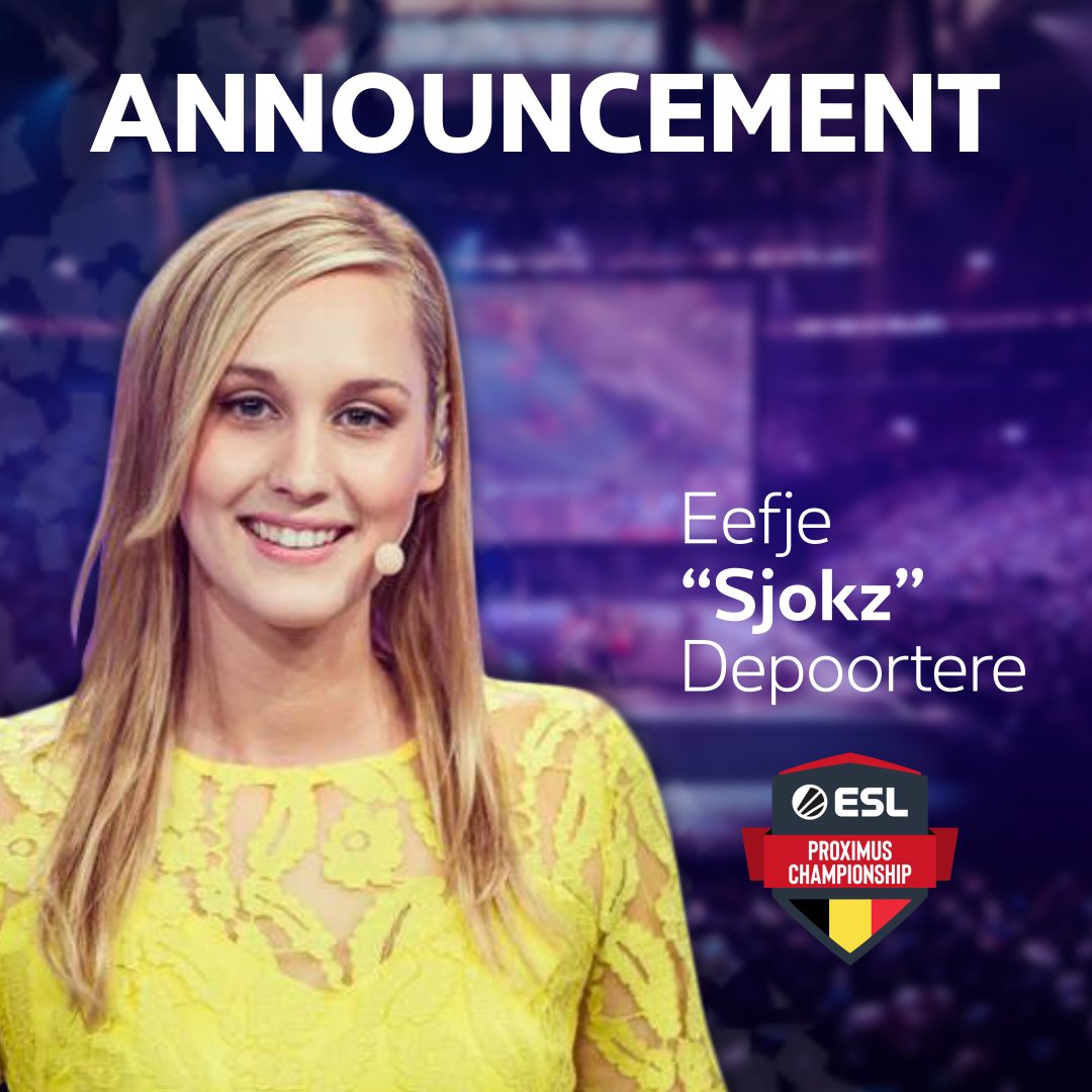 proximusesports's tweet photo. We proudly announce @sjokz as our #LoL-host during the ESL Proximus Championship finals. 
She will be with us on 30/11 &amp; 1/12 in Brussels. 
Tickets 👉 https://t.co/vagll6bshz https://t.co/TpdgsIxK2X