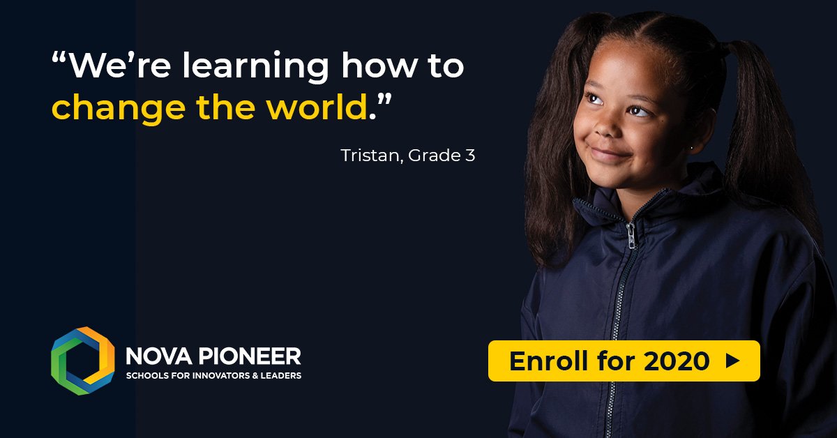 Nova Pioneer schools are teaching the next generation of innovators and leaders to think on their feet, speak their minds and take action with confidence. 

Find out more: bit.ly/31pNeyG