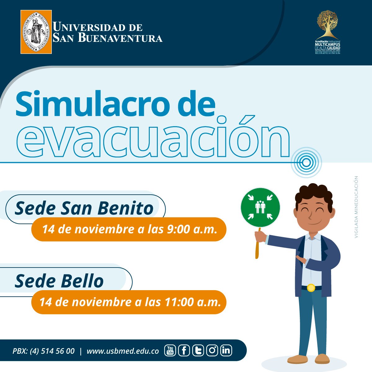 USBmed's tweet photo. #eventosUSB 🙋♀️🧡🙋♂️🧡👩🏫🧡👨🏫
Tengan en cuenta esta fecha así como los horarios para el simulacro que realizaremos en nuestra @USBmed.
@bibliousb
@UsbMaestria
@EgresadosUSBMed
@samueluwrmolde
@JuanGAgonLopez https://t.co/ICPxfZFzNL