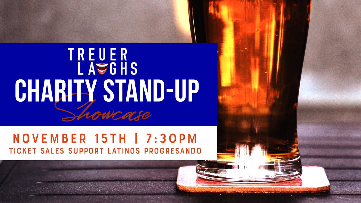 TreuerLaughs's tweet photo. All #November long we’re #fundraising every Friday!🙌

Join us this week at The Irish Oak starting at 7:30pm. All $15 tickets go towards helping Latinos Progresando!🎉 https://t.co/STS5PLN7vx