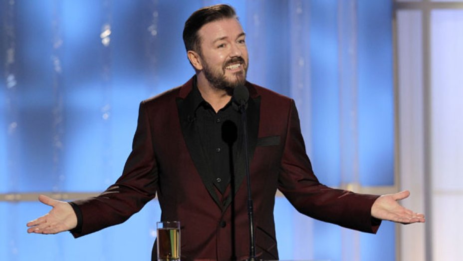 THR's tweet photo. .@rickygervais to host the #GoldenGlobes for a record fifth time https://t.co/kD7ppXhtyY https://t.co/BAyzvcaHw2