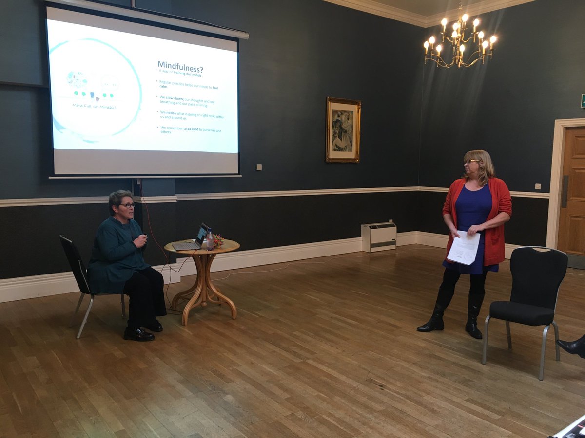 trish_churchill's tweet photo. Gail and Liz talking about the #mindfulness offer as part of the #acceleratorsite #phase2 programme for 19-20. ⁦@skillsforpeople⁩ https://t.co/PiUoWEwz5R