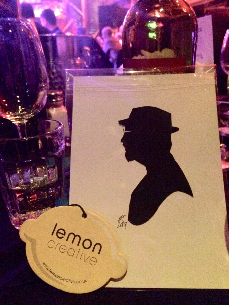 <a href="/LemonCreativeUK/">Lemon Creative</a> @SolutionsAwards #tsa2019 portrait of Drew by <a href="/TheShadowCutter/">The Shadow Cutter</a> <a href="/CafeDeParisLDN/">Café de Paris</a> very clever #fingerscrossed #wheresyourlemon