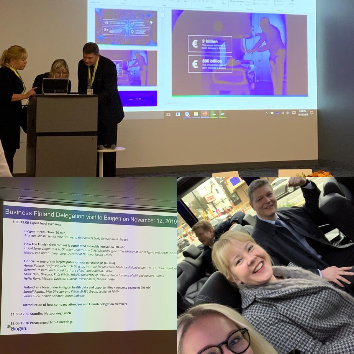 NeurocenterFI's tweet photo. Team Finland presenting Finnish knowhow at @biogen headquarters. @BusinessFinland #codedtoconnect #swotteam https://t.co/PdRLer7xGp